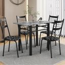 Ver imagem 1 de Conjunto Tubular de Mesa e Cadeiras Palma Preto/Flor/Ocre