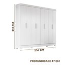 Ver imagem 4 de Guarda Roupa De Casal 8 Portas 236cm Branco Diplomata Moval