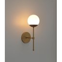 Ver imagem 2 de Arandela Tocheiro Jabuticaba Dourada com Globo de Vidro.