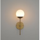 Ver imagem 3 de Arandela Tocheiro Jabuticaba Dourada com Globo de Vidro.