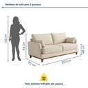 Ver imagem 3 de Sofá Lugares 200cm Living com 2 Almofadas Dinamarca