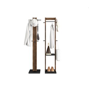 Conjunto 2 Cabideiros Preto Nogal - Fdecor