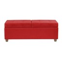 Ver imagem 2 de Canto Alemão Recamier Bau + Painel Madri 160cm Suede Vermelho - Inova Decor