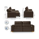Ver imagem 3 de Sofá Modular 3 Lugares Búzios 195cm com Molas, Retrátil e Reclinável com Tecido Veludo Nobre Sofatec