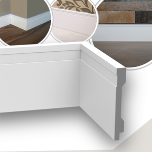 Rodapé de Poliestireno 15 Cm Altura Branco Frisado (13mm X 2 Metros)