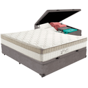 Ver imagem 1 de Cama Box Baú e Colchão King Best Bege Molas Ensacadas Casal Anjos: Cinza