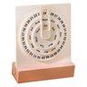 Calendário Permanente Decorativo de Mesa com Base de Madeira e Amostrador Branco - 4