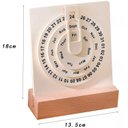 Ver imagem 2 de Calendário Permanente Decorativo de Mesa com Base de Madeira e Amostrador Branco