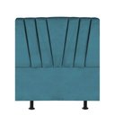 Ver imagem 1 de Cabeceira Estofada Bélgica 100cm Solteiro para Cama Colchão Box Quarto Suede Azul Turquesa -