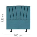 Ver imagem 2 de Cabeceira Estofada Bélgica 100cm Solteiro para Cama Colchão Box Quarto Suede Azul Turquesa -