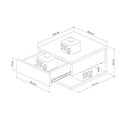 Ver imagem 3 de Mesa de Cabeceira Suspensa 1 Gaveta