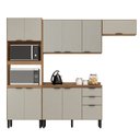 Ver imagem 2 de Cozinha Modulada 5pçs com Paneleiro Torre Quente Firenze - Amêndola Touch/ Nude Prime Tx Demóbile