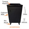 Tanque de Lavanderia 22L com Balcão Preto Pés Retro Montado - 5