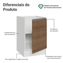 Ver imagem 3 de Balcão de Cozinha 50cm 1 Porta (sem Tampo) Branco/rustic Glamy Madesa