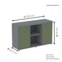 Ver imagem 3 de Armário para Escritório 2 Portas com Chave 121,5cm PE40 Cinza