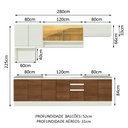 Ver imagem 4 de Armário de Cozinha Completa 280cm Branco/Rustic/Branco Genova Madesa 04