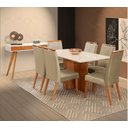 Ver imagem 1 de Mesa de jantar + 6 cadeiras Paris tampo 160cm capuccino