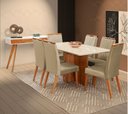 Ver imagem 1 de Mesa de jantar + 6 cadeiras Paris tampo 160cm capuccino