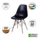 Ver imagem 4 de Mesa Industrial Base Ferro Branco Tampo 137x90 Amêndoa 4 Cadeiras Eames Madeira Assento Preto