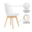Ver imagem 4 de Kit com 3 Cadeira Leda Branca Moderna Estofada Cozinha Sala de Jantar