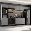 Ver imagem 1 de Armário De Cozinha Completa 340cm Cinza Nice 01 Cinza