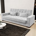 Ver imagem 2 de Sofá Cama Decorativo 210cm Beesley Suede Cinza - Gran Belo