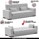 Ver imagem 4 de Sofá Cama Decorativo 210cm Beesley Suede Cinza - Gran Belo