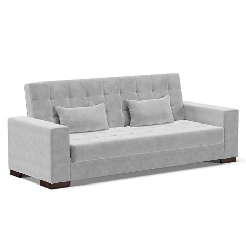 Sofá Cama Decorativo 210cm Beesley Suede Cinza - Gran Belo