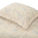 Ver imagem 3 de Kit Cobre Leito Colcha Lislie Casal 3 Peças Percal 300 Fios Dupla Face Estampado - Ramo Creme - 100