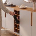 Ver imagem 5 de Buffet Aparador 190cm 4 Portas com Adega Lizz Bege/Off White/Cedro