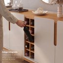 Ver imagem 5 de Buffet Aparador 190cm 4 Portas com Adega Lizz Bege/Off White/Cedro