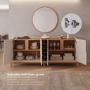 Ver imagem 6 de Buffet Aparador 190cm 4 Portas com Adega Lizz Bege/Off White/Cedro
