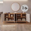 Ver imagem 6 de Buffet Aparador 190cm 4 Portas com Adega Lizz Bege/Off White/Cedro
