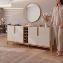 Ver mais imagens de Buffet Aparador 190cm 4 Portas com Adega Lizz Bege/Off White/Cedro