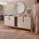 Ver mais imagens de Buffet Aparador 190cm 4 Portas com Adega Lizz Bege/Off White/Cedro