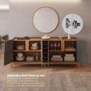 Ver imagem 5 de Buffet Aparador 190cm 4 Portas com Adega Lizz Cinza/Perola/Cedro