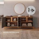 Ver imagem 4 de Buffet Aparador 190cm 4 Portas com Adega Lizz Cinza/Perola/Cedro