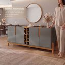 Ver imagem 7 de Buffet Aparador 190cm 4 Portas com Adega Lizz Cinza/Perola/Cedro