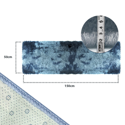 Tapete Shaggy Felpudo 150x50 Azul Mesclado - 4