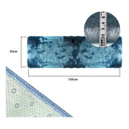 Tapete Shaggy Felpudo 150x50 Azul Mesclado - 9