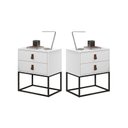 Ver imagem 1 de Conjunto 2 Criados Estilo Industrial com Puxadores de Couro