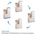 Ver imagem 5 de Guarda-Roupa Infantil 2 Portas 4 Gavetas com Espelho 100% MDF 110cm Auris Espresso Móveis Branco/Rosa/Azul/Lilás