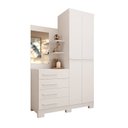 Ver imagem 2 de Guarda-Roupa Infantil 2 Portas 4 Gavetas com Espelho 100% MDF 110cm Auris Espresso Móveis Branco/Rosa/Azul/Lilás
