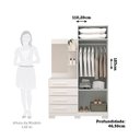 Ver imagem 3 de Guarda-Roupa Infantil 2 Portas 4 Gavetas com Espelho 100% MDF 110cm Auris Espresso Móveis Branco/Rosa/Azul/Lilás