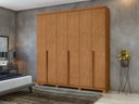 Ver imagem 7 de Guarda-Roupas Casal Alonzo 6 Portas 4 Gavetas s/ Espelho 100% MDF c/ Pés - Lp - Rei de Casa Amendoa