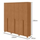 Ver imagem 2 de Guarda-Roupas Casal Alonzo 6 Portas 4 Gavetas s/ Espelho 100% MDF c/ Pés - Lp - Rei de Casa Amendoa