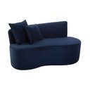 Ver imagem 2 de Sofá Decorativo Curvo Orgânico Nature Gaia Veludo Azul Marinho - Montanaris Decor