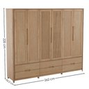 Ver imagem 3 de Guarda Roupa Casal Madeira Macica Taeda 6 Portas 262 Cm 3307u Tauari Festra