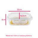 Ver imagem 5 de Kit 3 Potes Hermético Vidro Marmita Micro-ondas 1520ml