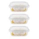Ver imagem 1 de Kit 3 Potes Hermético Vidro Marmita Micro-ondas 1520ml